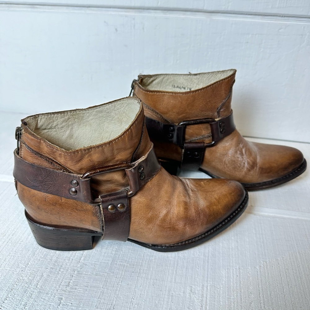 Freebird by Steven Phlow Ankle Boot Sz 7 Brown Western Booties Leather - Picture 10 of 11